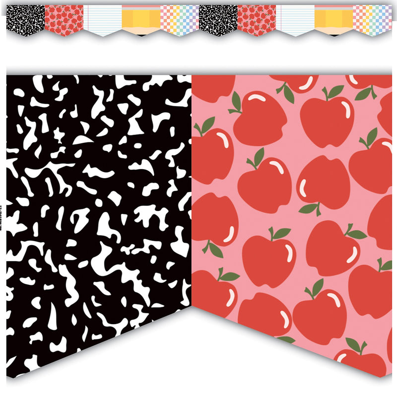 Teacher Created Resources Die-Cut Border Trim, 2.75" x 2.92', Cool for School, 12/Pack, 6 Packs/Bundle (TCR9312-6)