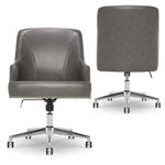 Serta Style Leighton Faux Leather Swivel Home Office Chair, Gray (47925G)