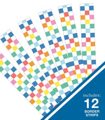 Carson Dellosa We Stick Together Straight Borders 3" x 3', Checkered Rainbow, 12/Pack (108521)