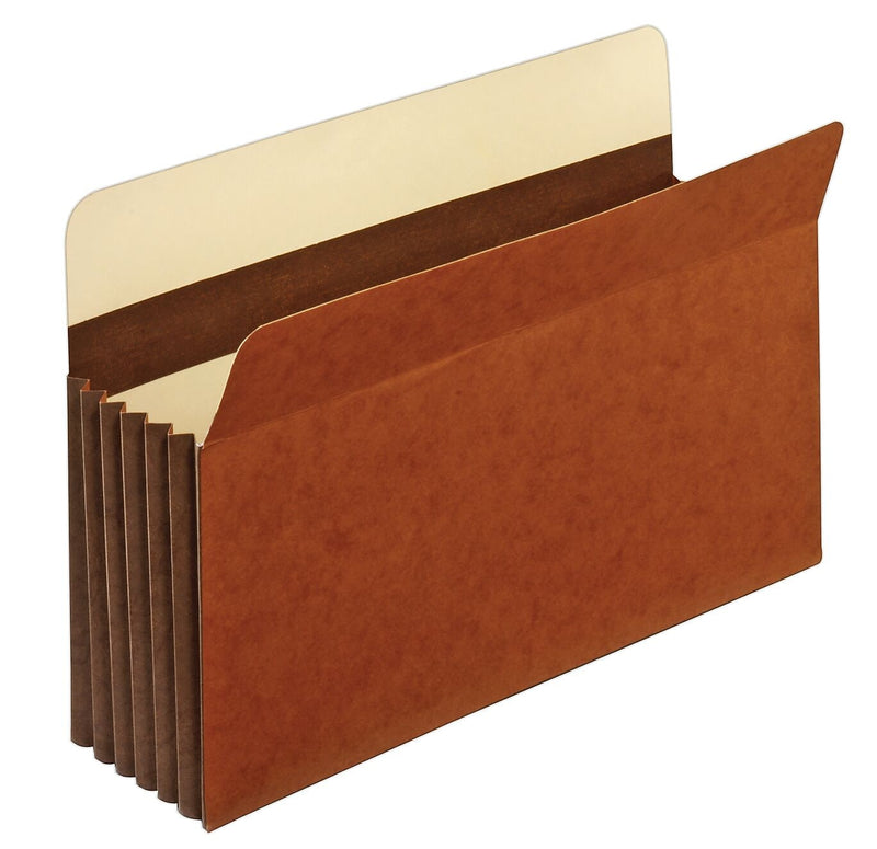 Staples Heavy-Duty Reinforced File Pocket, 5.25" Expansion, Legal Size, Brown, 10/Box (ST704401)