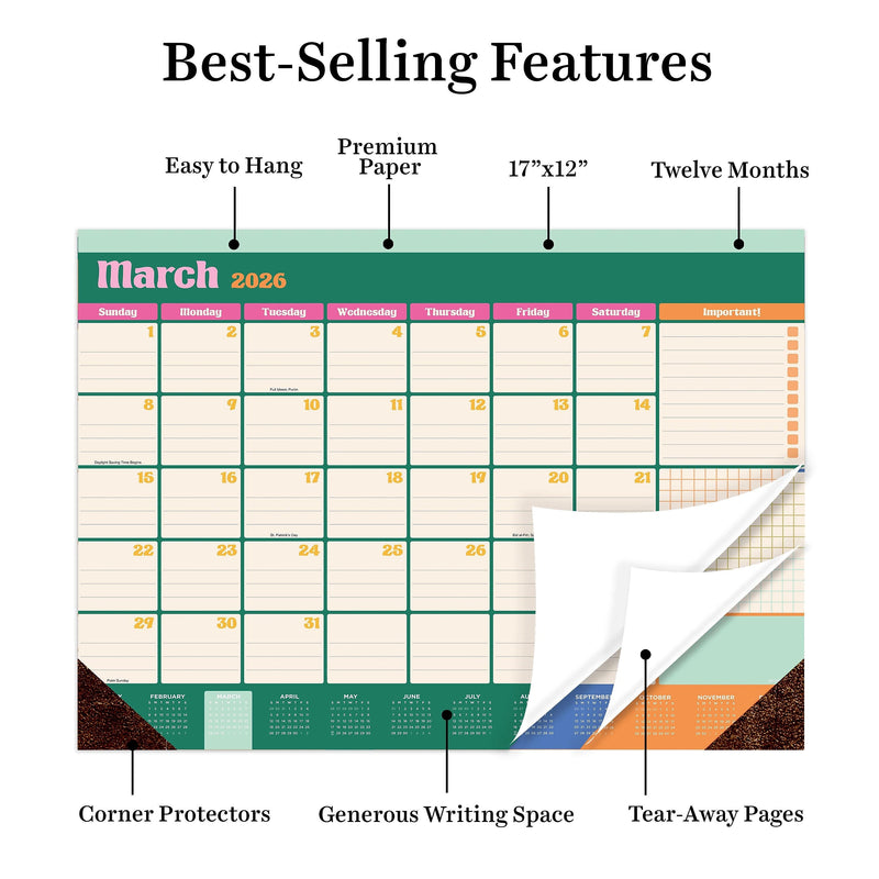 2026 TF Publishing 17" x 12" Monthly Desk Calendar, (26-8508)