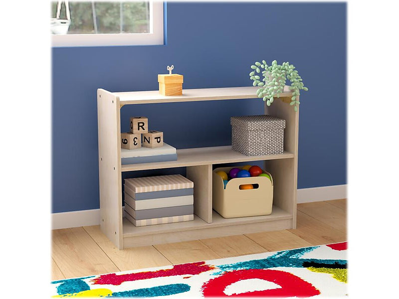 Flash Furniture Bright Beginnings 3-Section Modular Storage Unit, 24.5"H x 31.5"W x 11.75"D, Brown (MK-KE23933-GG)