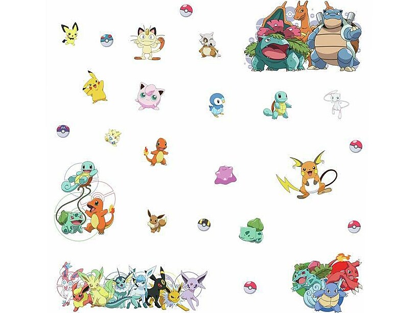 RoomMates Pokemon Favorite Character Children's Wall Decal Set, Cartoons (RMK4150SCS)