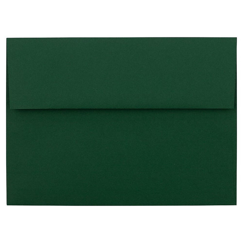 JAM Paper A7 Invitation Envelope 5 1/4" x 7 1/4", Dark Green, 50/Pack (263917095C)