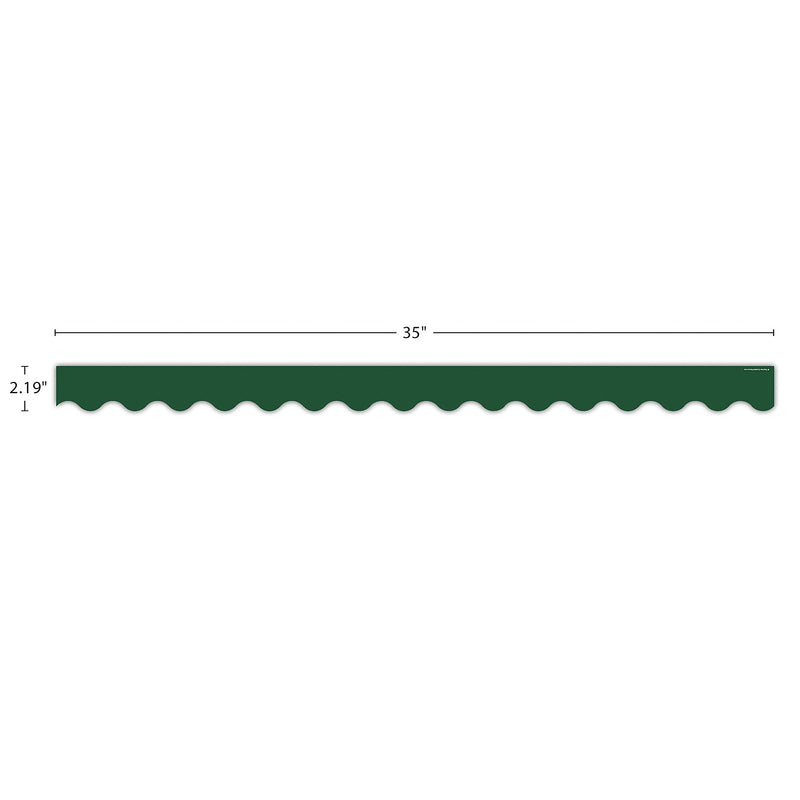 Teacher Created Resources Border Trim, 2.19" x 2.92', Pine Green Scalloped, 12/Pack, 6 Packs/Bundle (TCR9239-6)