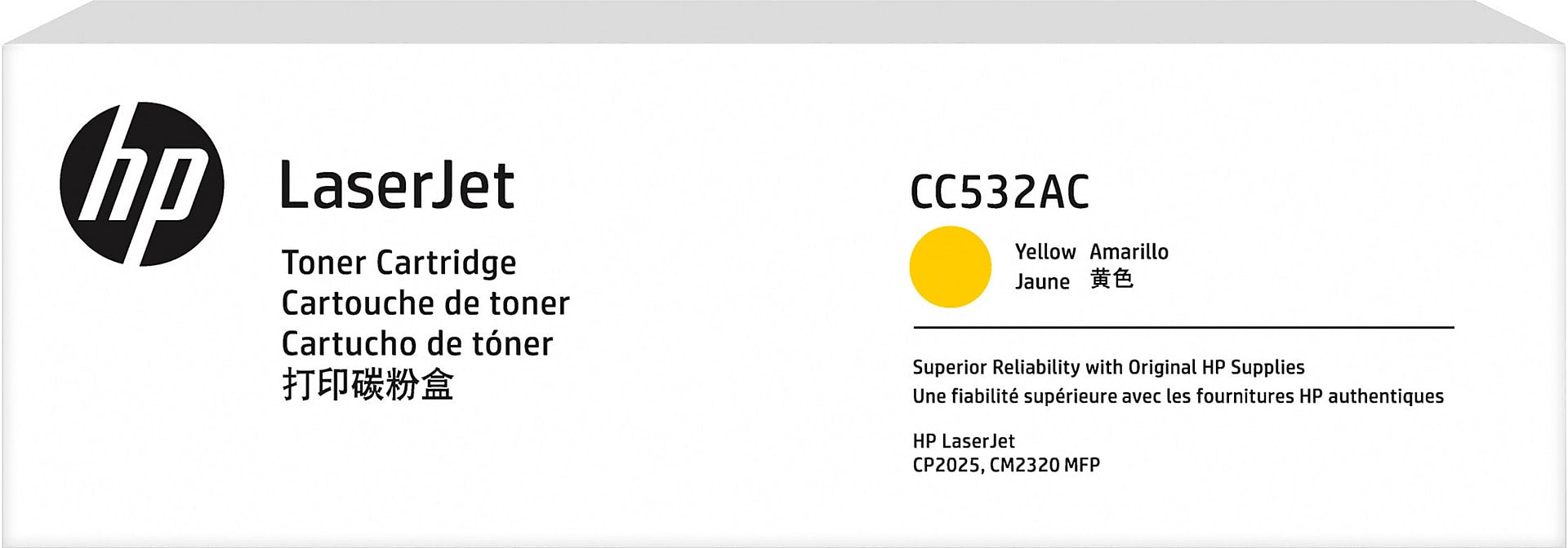 HP 304AC Yellow Standard Yield Toner Cartridge, Prints Up to 2,800 Pages (CC532AC)
