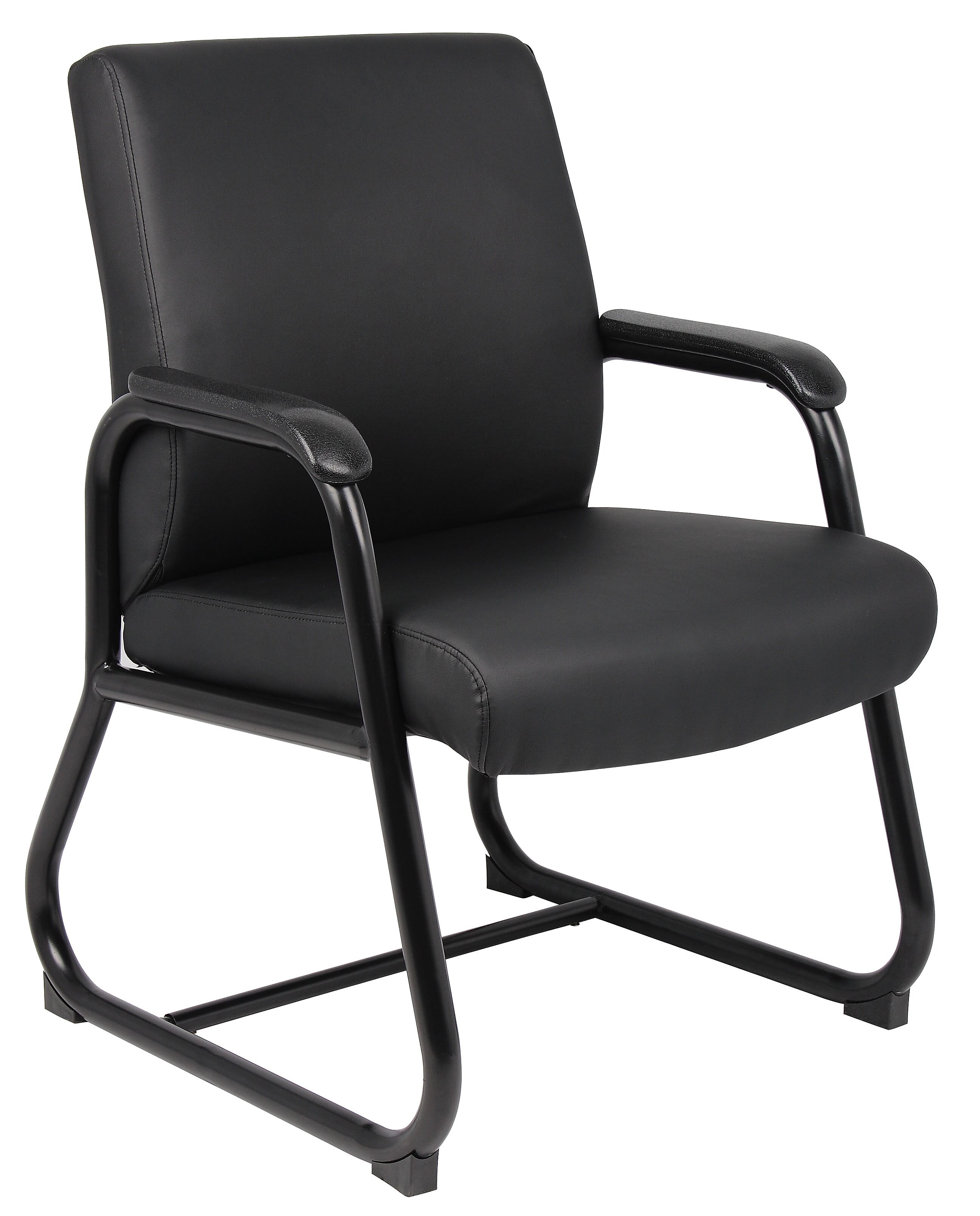 Boss Office Products Vinyl Guest Chair, Black (B709)