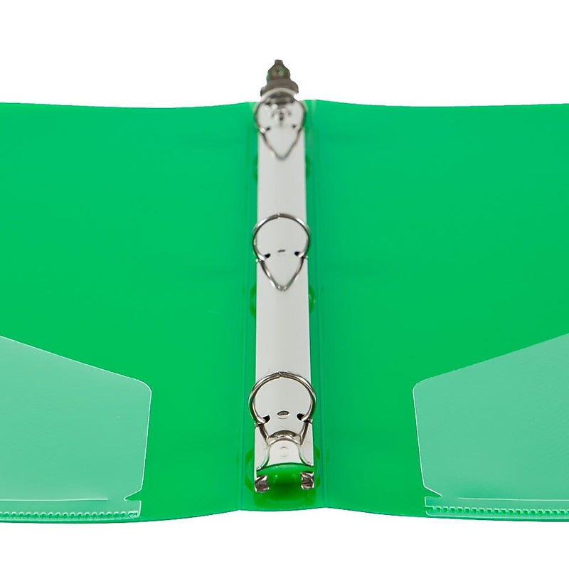 JAM Paper 1/2" 3-Ring Flexible Poly Binder, Green (PB75237GR)