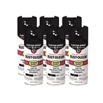 Rust-Oleum Stops Rust 5-in-1 Spray Paint, Satin Black, 12 oz., 6/Carton (376869)