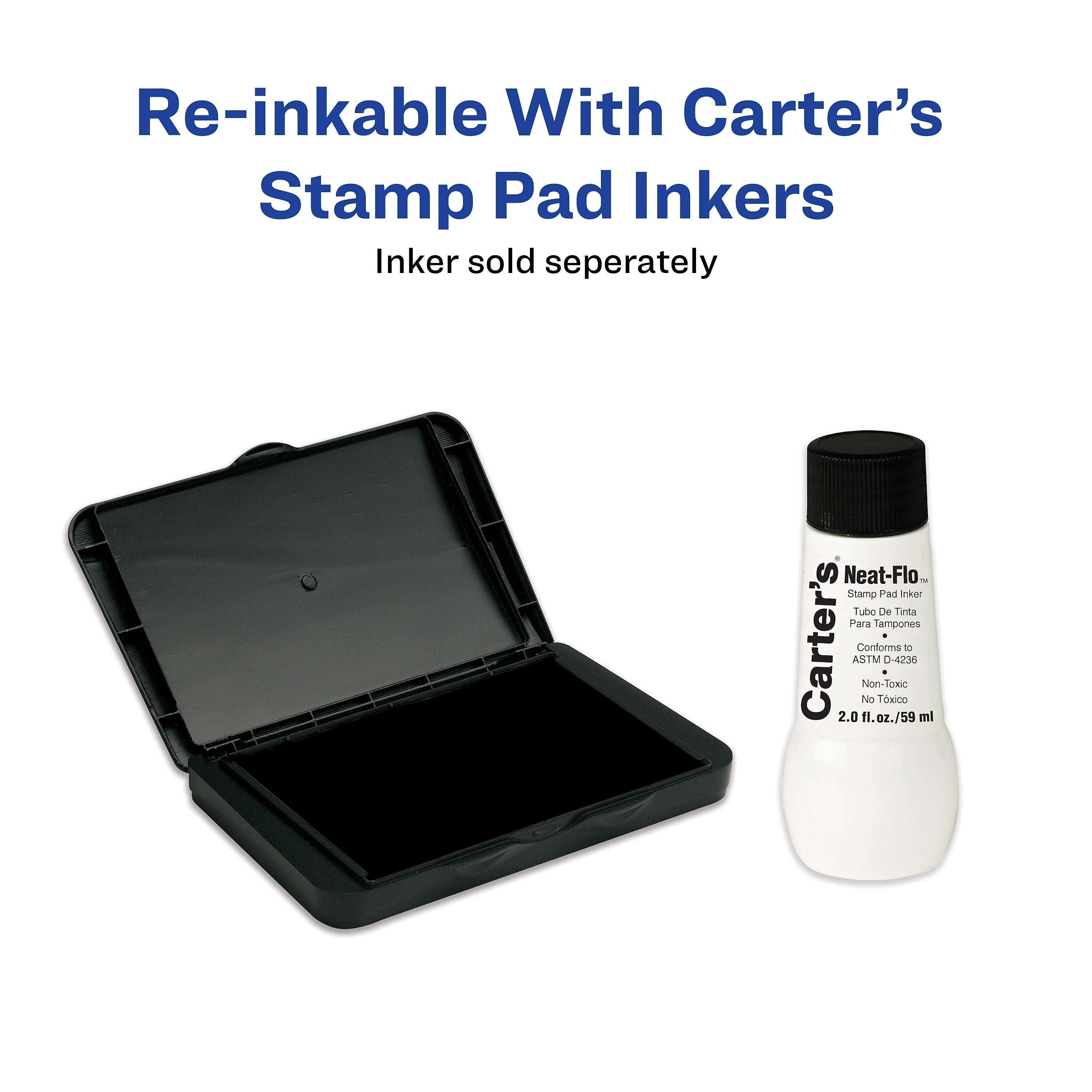 Carter's Felt Stamp Pad, 3.15" x 6.12", Black Ink (21082)