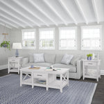 Bush Furniture Key West 47" x 24" Coffee Table, Pure White Oak (KWT148WT-03)
