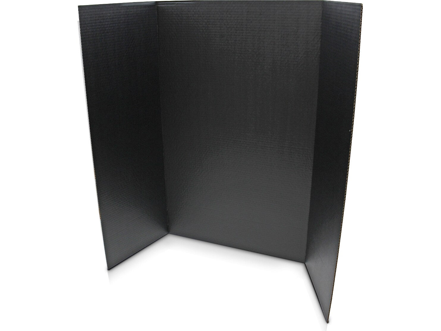 Flipside Tri-Fold Project Board, 48" x 36", Corrugated Paper, Black, 4/Pack (18067)