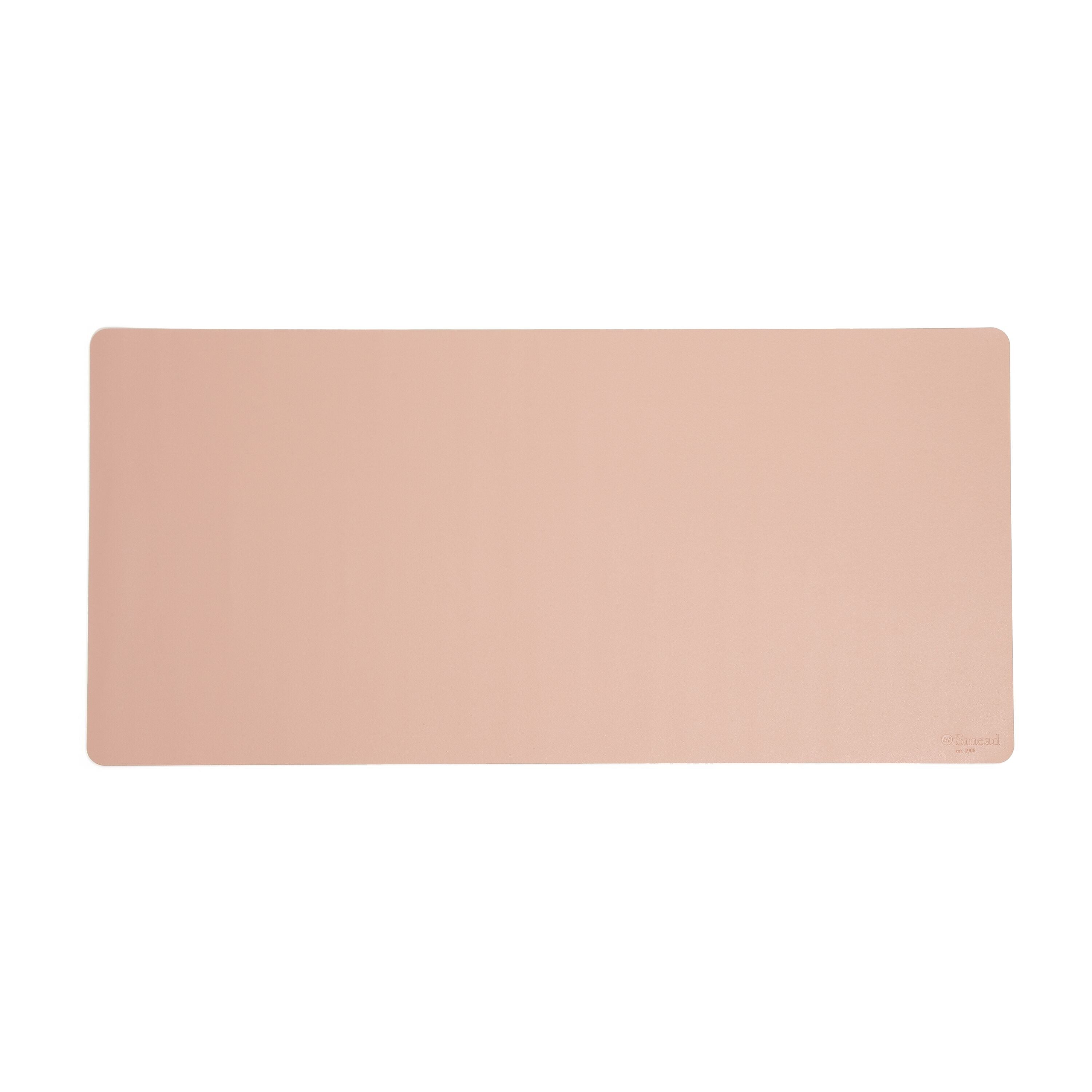 Smead Large Vegan Leather Anti-Slip Desk Pad, 36" x 17", Light Pink (64829)