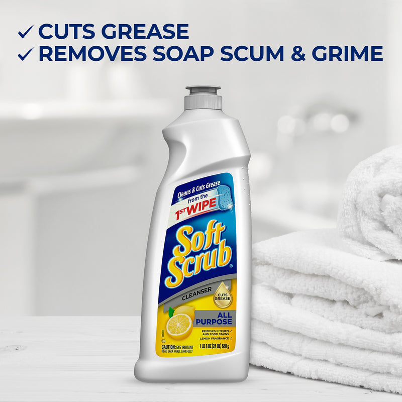 Soft Scrub Cleanser Lemon, 24 oz., 8/Carton (DIA07224)