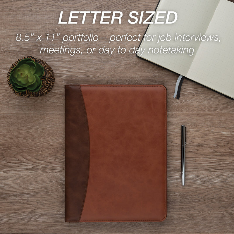 Samsill Faux Leather Padfolio, Tan/Brown (SAM71656)