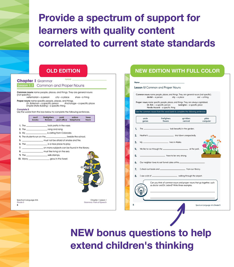 Carson-Dellosa Spectrum Language Arts Workbook, Grade 5