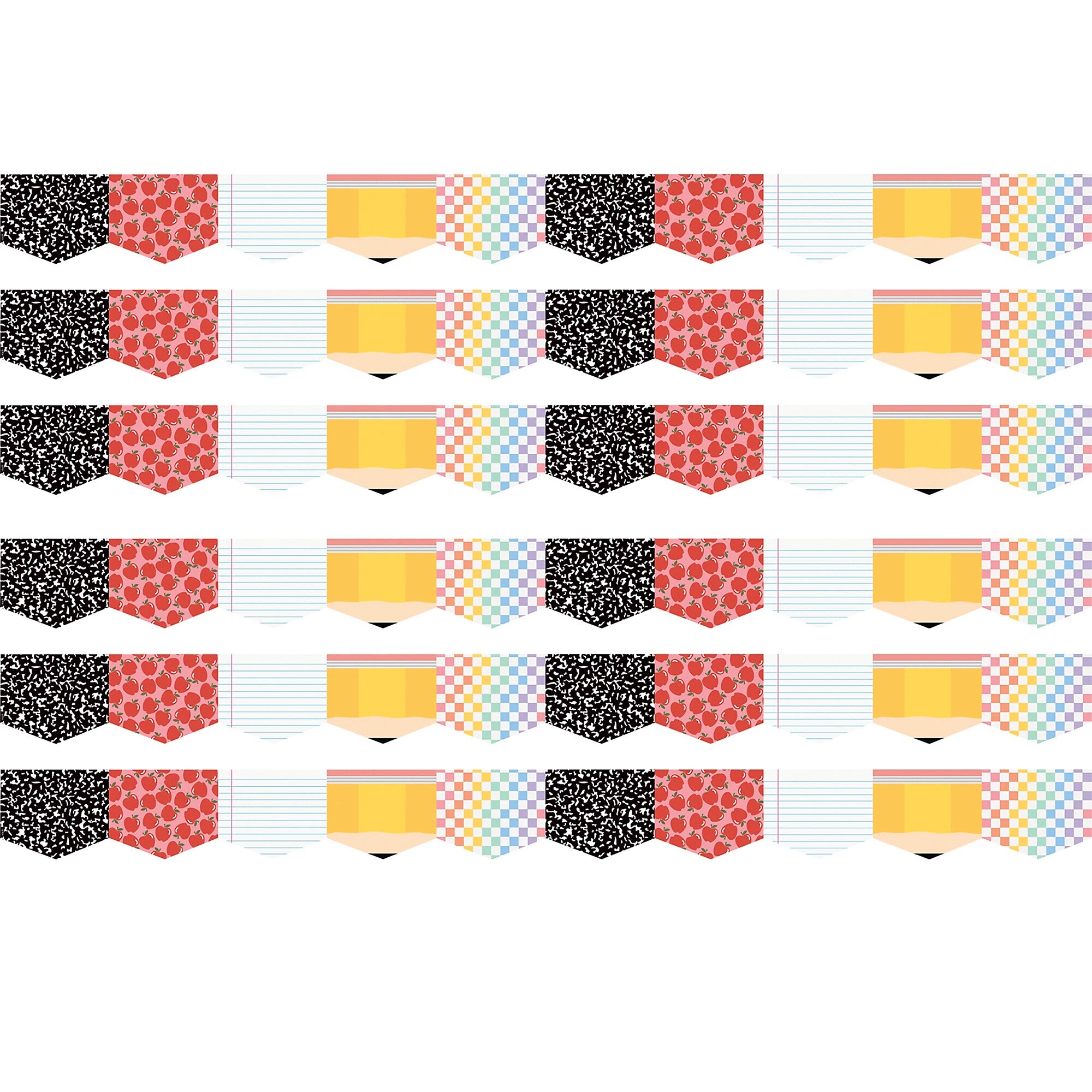 Teacher Created Resources Die-Cut Border Trim, 2.75" x 2.92', Cool for School, 12/Pack, 6 Packs/Bundle (TCR9312-6)