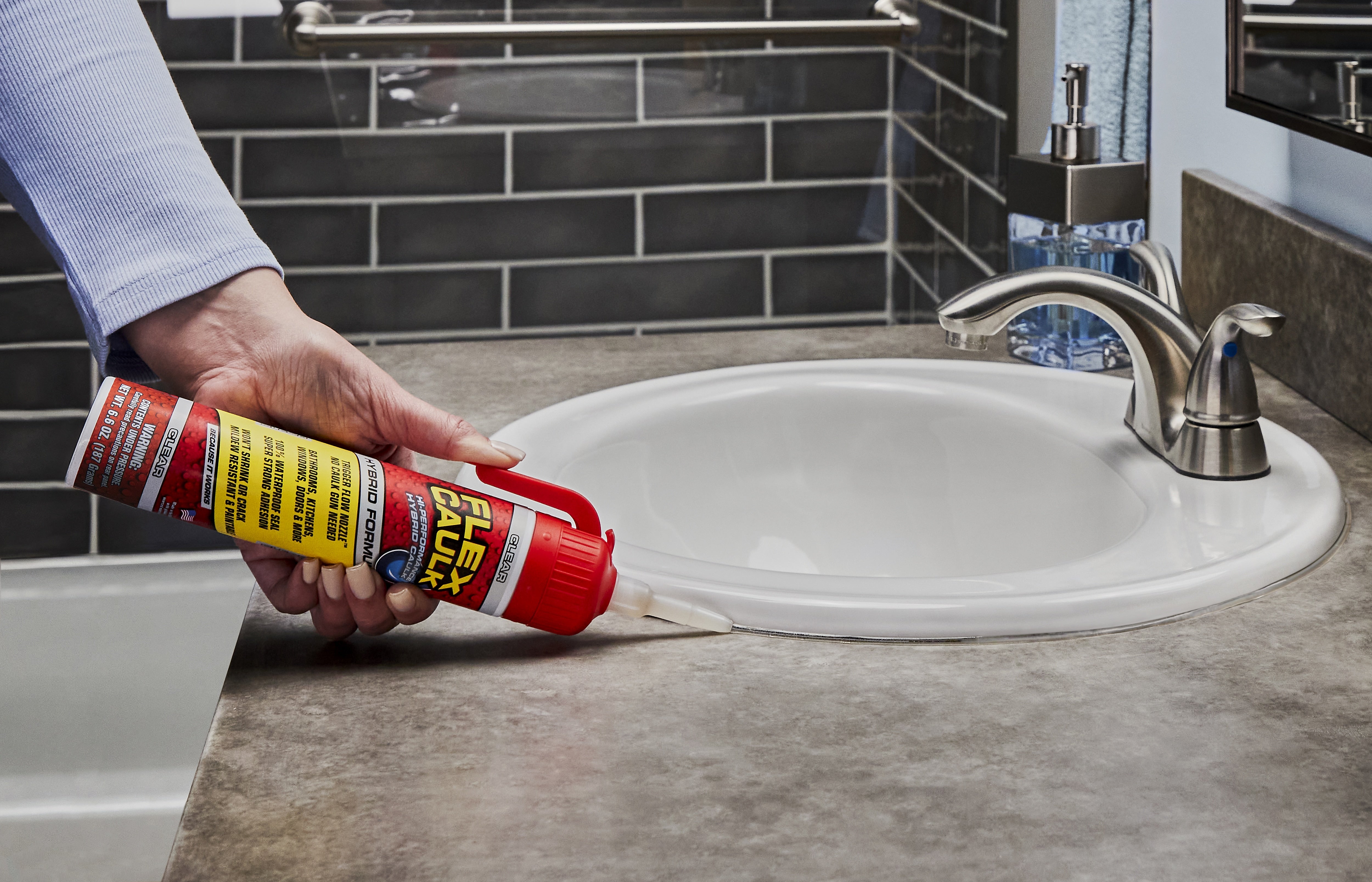 Flex Caulk High Performance Hybrid Caulk, Clear, 6.6 oz., 4/Pack (CFSCLRR675-CS)