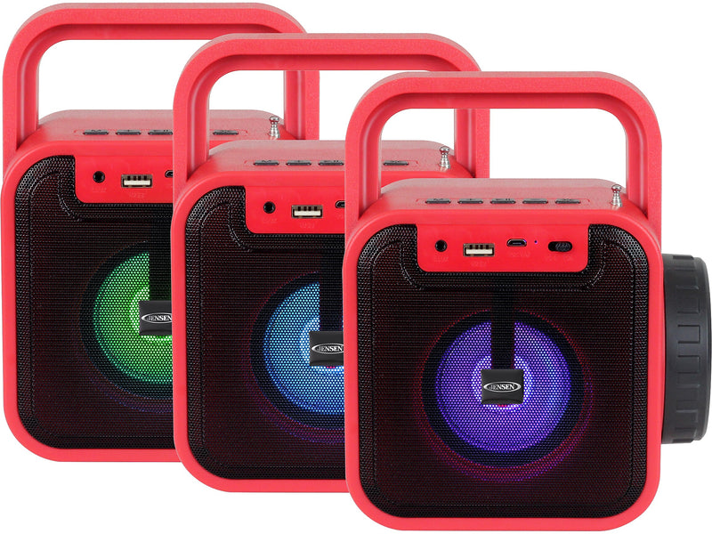 Jensen Wireless Bluetooth Radio with Flashlight, Red/Black (JEP-175)