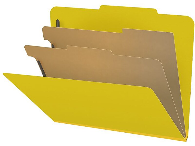 Medical Arts Press Pressboard Classification Folder, 2 Dividers, 2" Expansion, Letter Size, Yellow, 10/Box (DV-T42-26-3YLW)