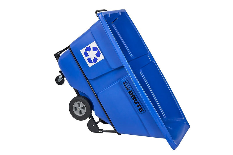 Rubbermaid Commercial Rotomolded Recycling Tilt Truck, Rectangular, Plastic with Steel Frame, Blue (RCP2089826)