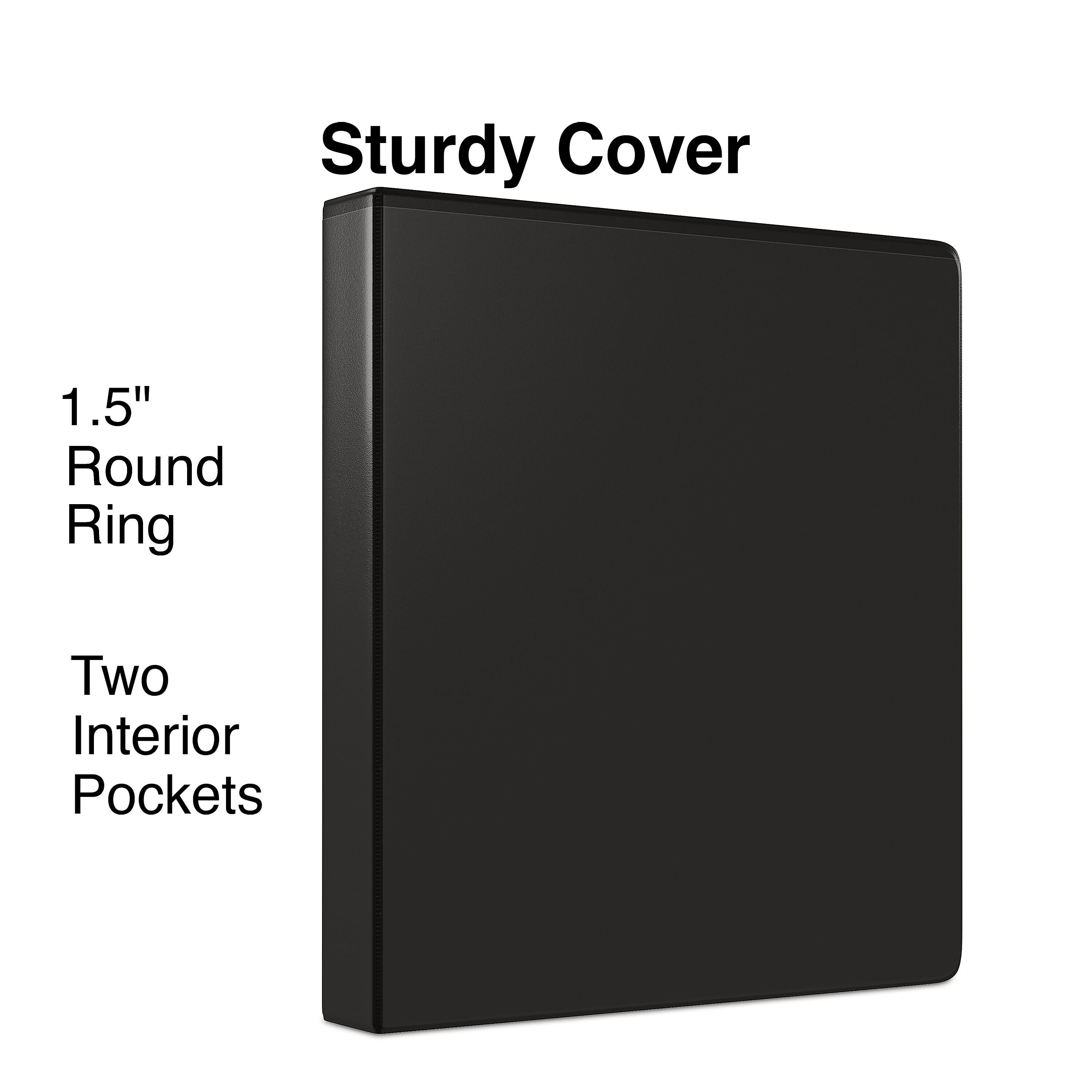 Staples 1 1/2" 3-Ring View Binder, Black (ST23727-CC)