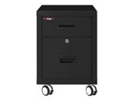 FireKing 2-Drawer Mobile Vertical File Cabinet, Letter/Legal Size, Lockable, Fire Resistant, Black (2M1822-1BL)