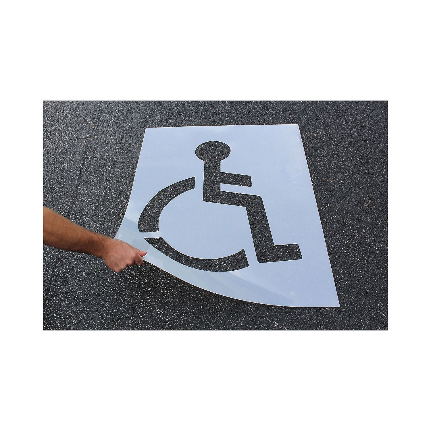 Accuform Parking Lot Stencil, WHEELCHAIR/HANDICAPPED SYMBOL, 47" x 34", Plastic (FMS258)
