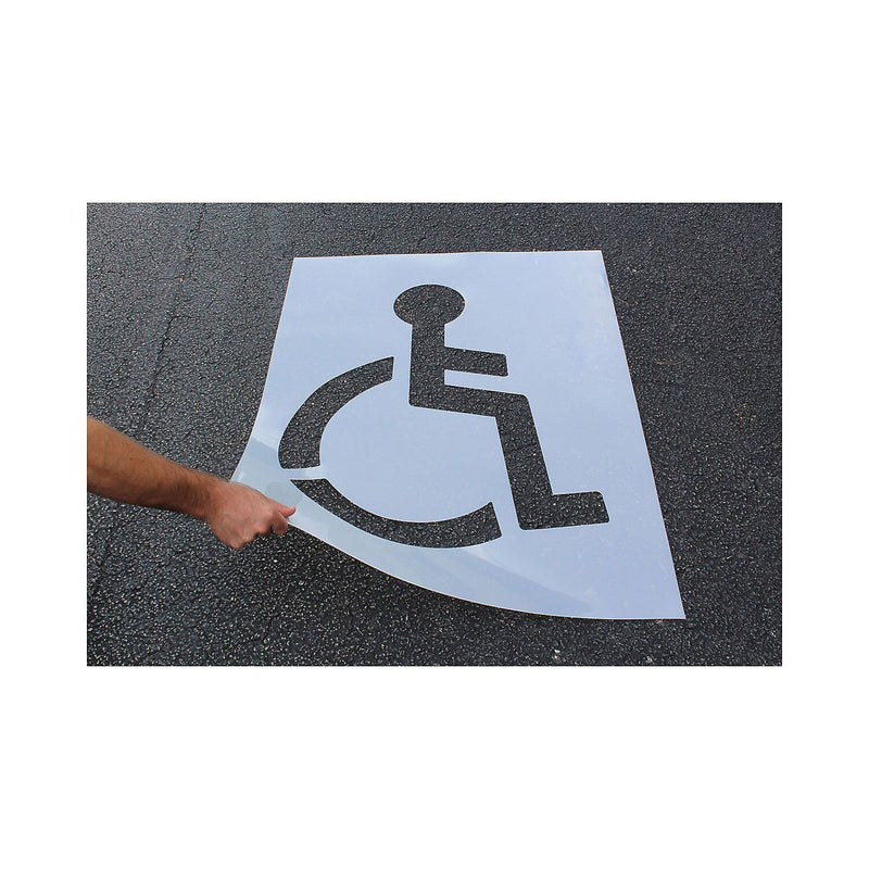 Accuform Parking Lot Stencil, WHEELCHAIR/HANDICAPPED SYMBOL, 47" x 34", Plastic (FMS258)
