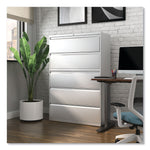 Alera 5-Drawer Lateral File Cabinet, Letter/Legal Size, Lockable, 67.63"H x 42"W x 18.63"D, Light Gray (ALEHLF4267LG)