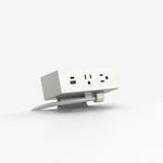 HON Dean Power Modules with Worksurface Clamp, USB A+C Ports, Straight Cord, Snow Paint