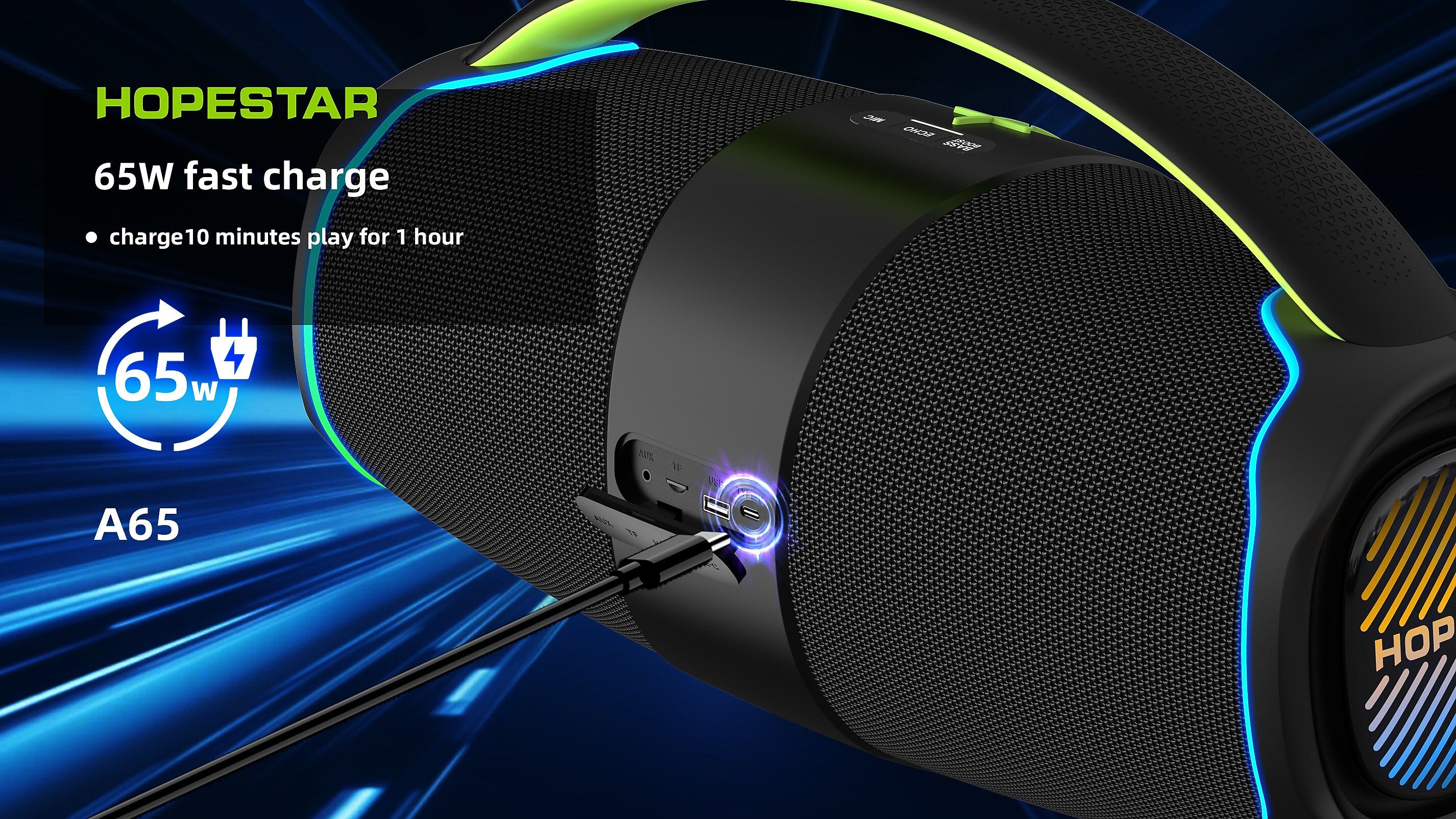 Worryfree Gadgets Hopestar Wireless Bluetooth 300W Portable Speaker, Water Resistant, Camo (WA65-CMO)