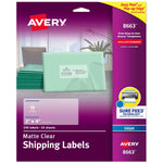 Avery Easy Peel Inkjet Shipping Labels, 2" x 4", Matte Clear, 250 Labels/Pack (8663)