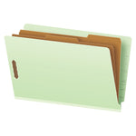 Pendaflex Reinforced Pressboard Classification Folder, 2-Dividers, 2" Expansion, Legal Size, Light Green, 10/Box (23324)
