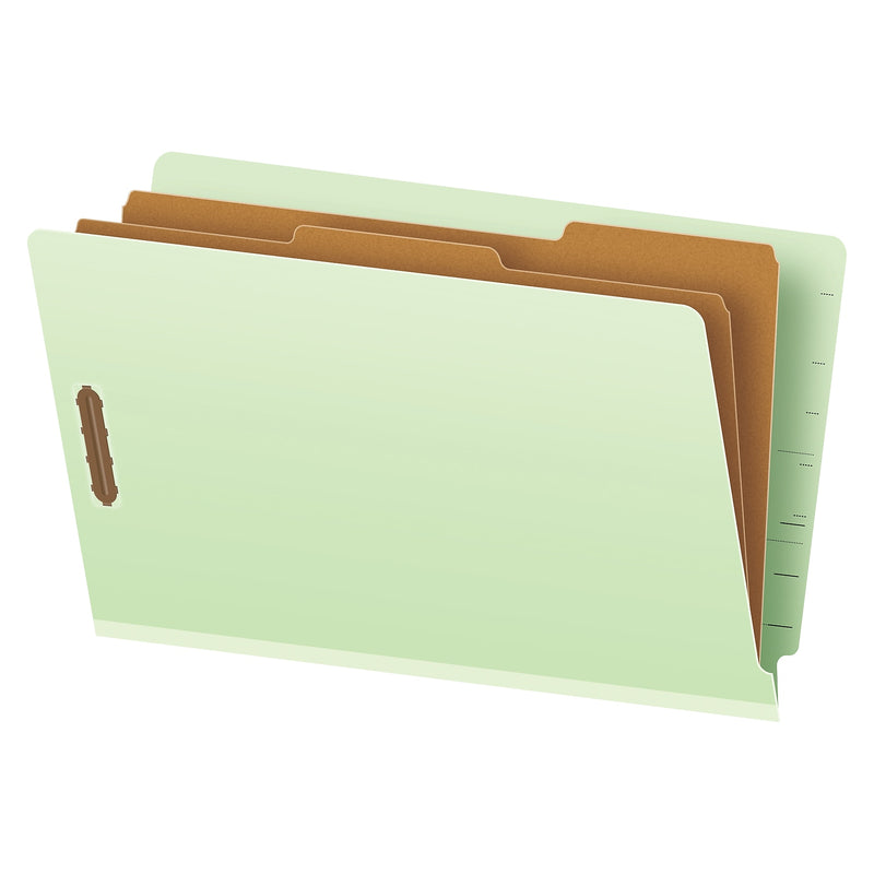 Pendaflex Reinforced Pressboard Classification Folder, 2-Dividers, 2" Expansion, Legal Size, Light Green, 10/Box (23324)