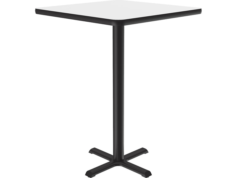 Correll Square-Shaped Dry-Erase Markerboard Cafe Table, 30" x 30", Frosty White/Black (BXB30DES-80)