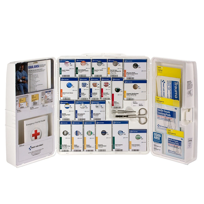 SmartCompliance Plastic First Aid Cabinet, ANSI Class A, 50 People, 242 Pieces (90608)