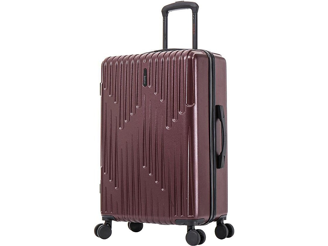 InUSA Drip 24" Hardside Suitcase, 4-Wheeled Spinner, TSA Checkpoint Friendly, Wine (IUDRI00M-WIN)