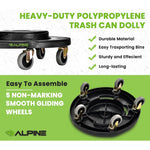 Alpine Industries Round Trash Can Dolly, 500 lb. Weight Capacity, Black (471-32-DOLLY)
