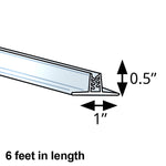 Azar Sign Holder, 72" x 0.5", Vertical, Table Top, Clear, Plastic, 5/Pack (600047)