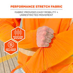 Chill-its 6688 High Visibility Long Sleeve T-Shirt, ANSI Class R2, Orange, Medium (12231)
