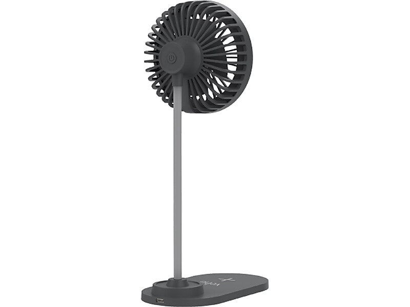 Veho UF-2 Wireless Charging Stand with Fan and LED Light, Gray (VUF-002-UF2)