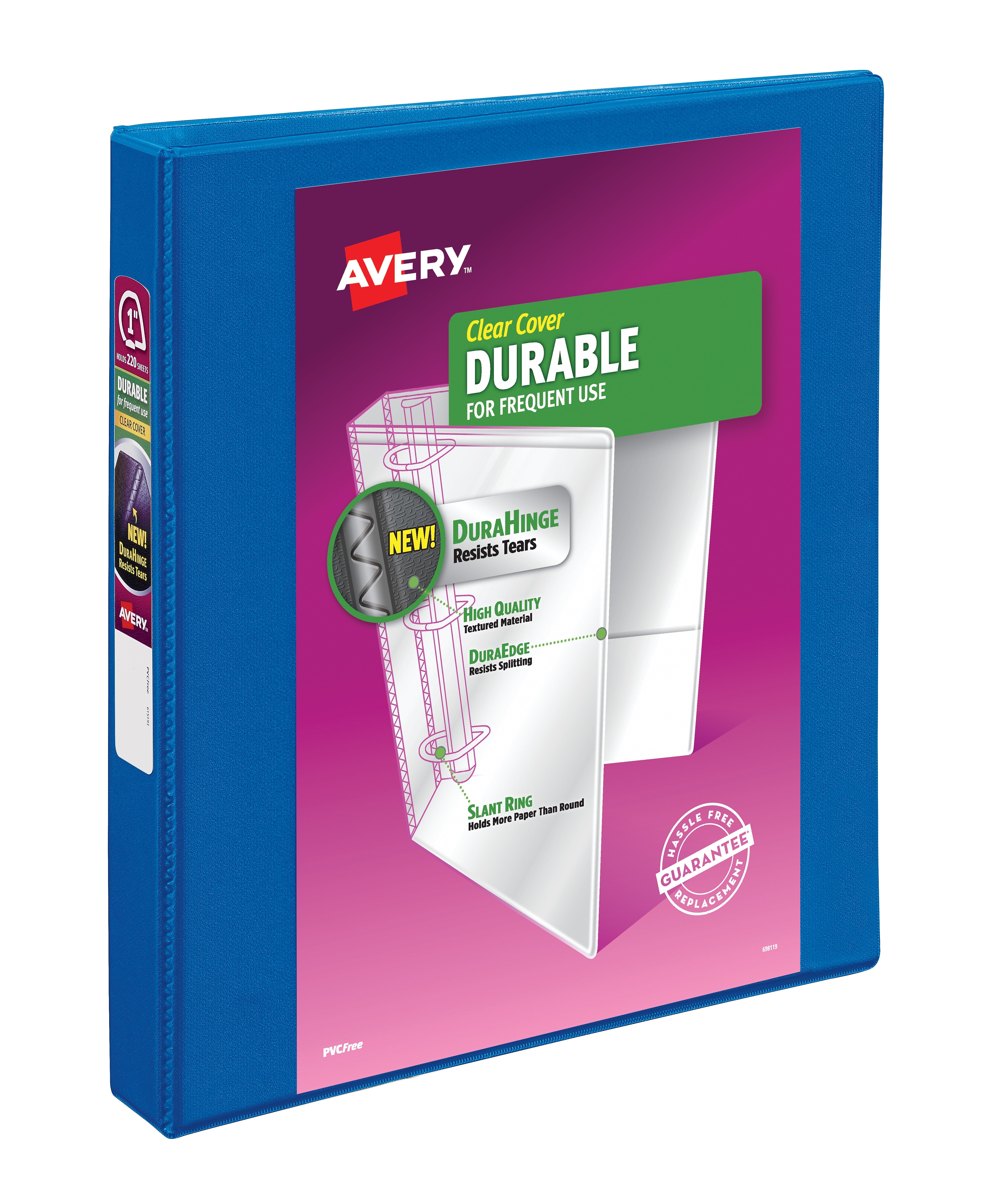Avery 1" 3-Ring View Binders, Slant Ring, Navy Blue (17007/17014)