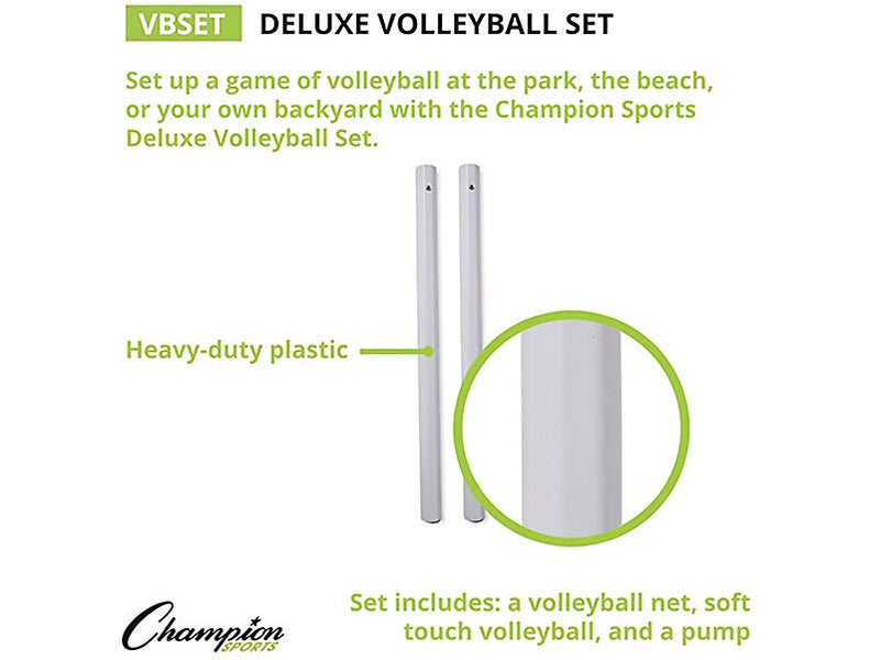 Champion Sports Deluxe Volleyball Set, Multicolor (VBSET)