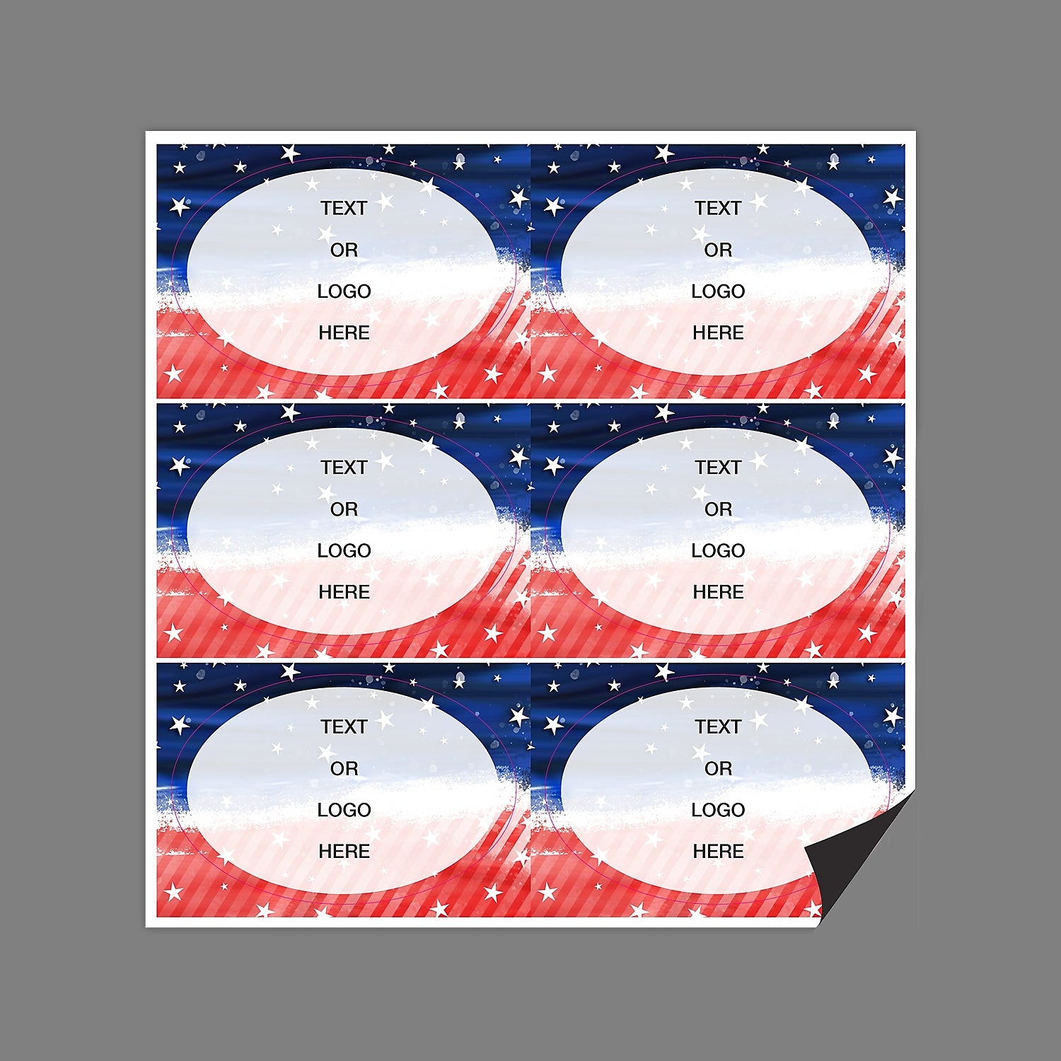 Full Color Magnetic Sign, Oval  - Horizontal, 6 Pieces