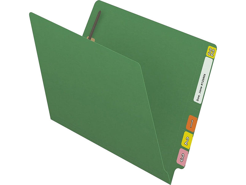 Medical Arts Press Reinforced End Tab File Folder, Straight Cut, Letter-Size, Green, 50/Box (S-01502-GRN)