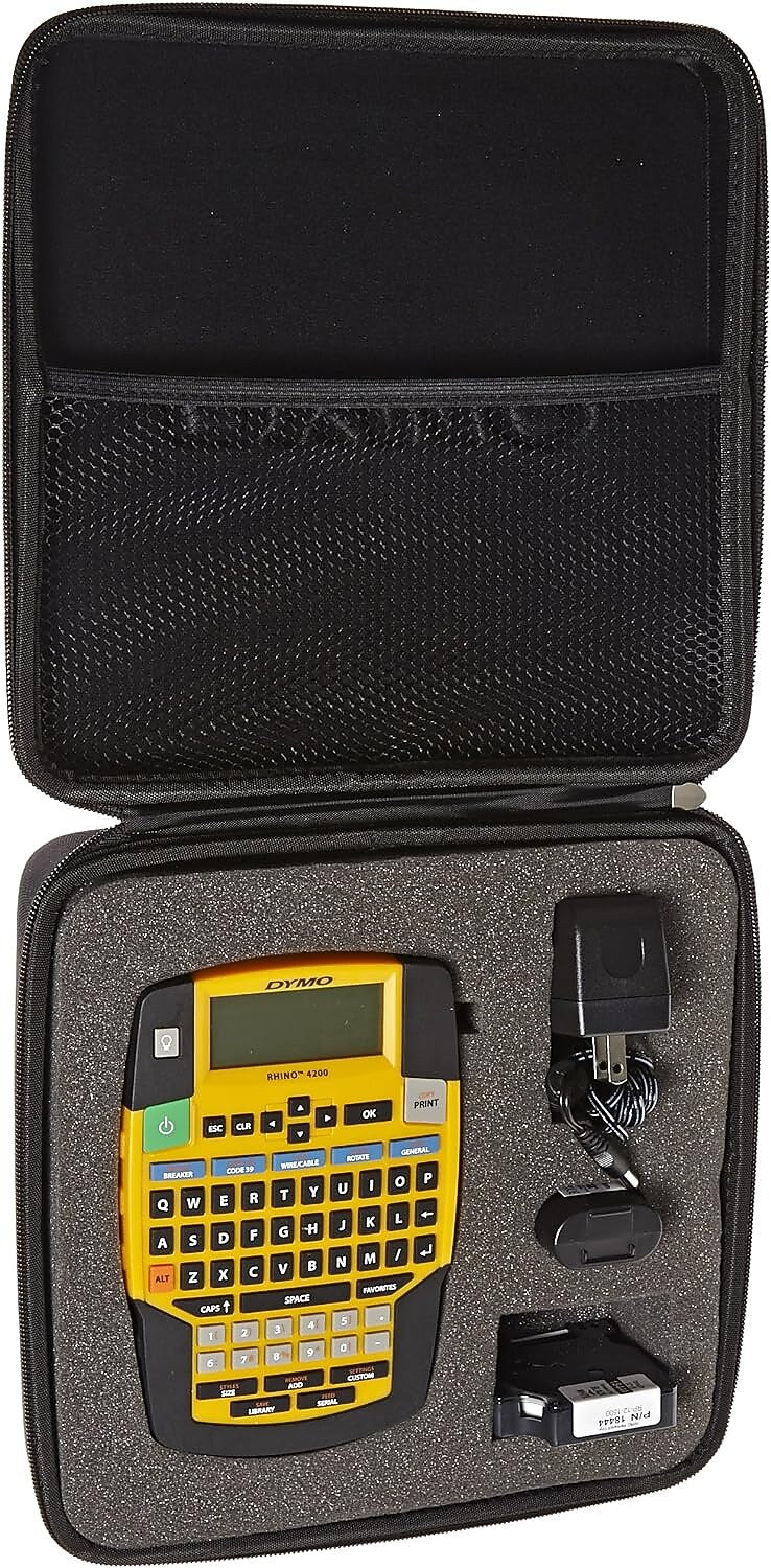 DYMO Rhino 4200 Kit Portable Label Maker & Carry Case, Yellow/Black (1835374)