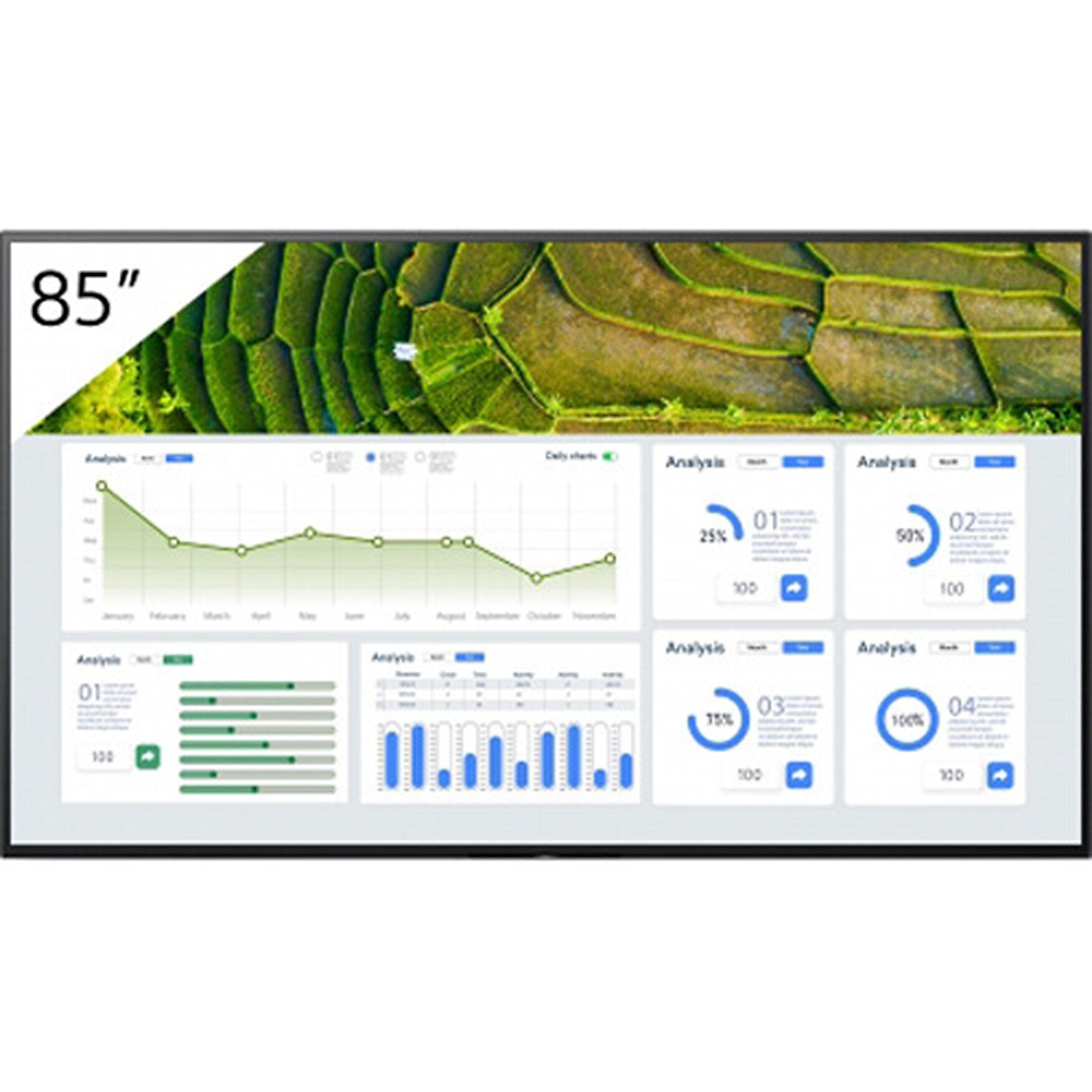 Sony BZ30L Professional 85" Wall-Mounted Commerical Monitor for Digital Signage (FW-85BZ30L)