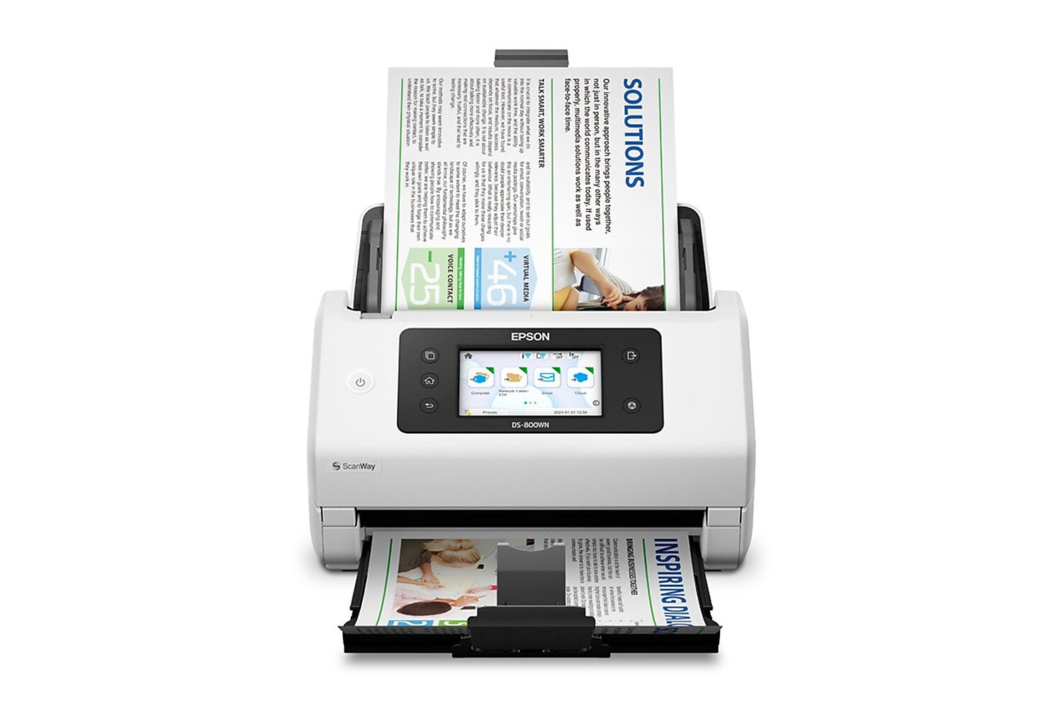 Epson DS 800WN Wireless Duplex Scanner, White/Black (B11B275201)