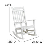 Flash Furniture Winston All-Weather Rocking Chair, White Faux Wood, 2/Pack (2JJC14703WH)